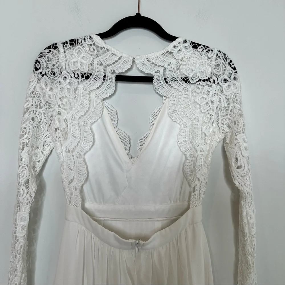 Lulus Awaken My Love White Long Sleeve Lace Maxi Dress - Picture 10 of 12